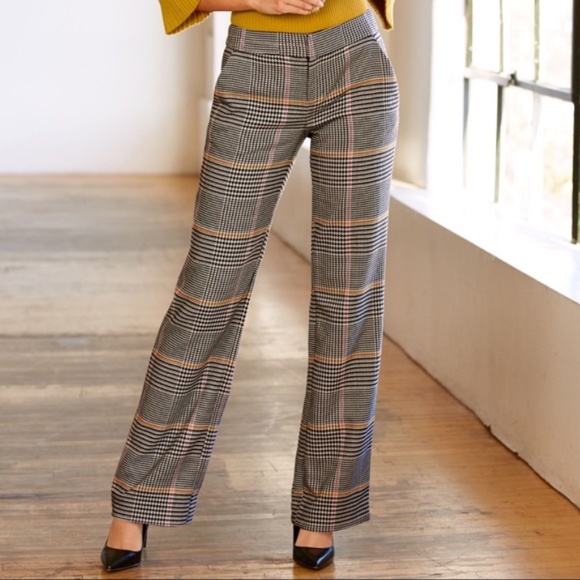 Boston Proper Pants - BP | Glen Check Plaid Retro Vibes Dark Academia Slacks Classic Trousers Pants